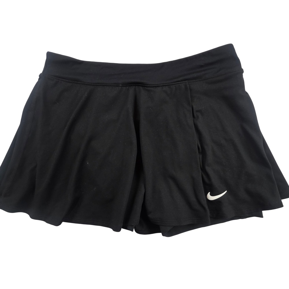 Nike Court Victory Tennis Skort‎ Womens Large Black Dri-FIT Pleated CV4732-010
